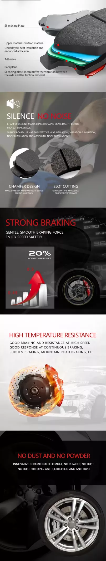D2086 Semi-metallic Brake Pad for Buick