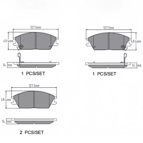 D440 Semi-metallic Brake Pad for Hyundai
